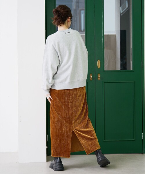 coen（コーエン）の「楊柳ベロアナロースカート（スカート・レディース・ダークグレー/マスタード/ブラック・L/M）」の18枚目の写真