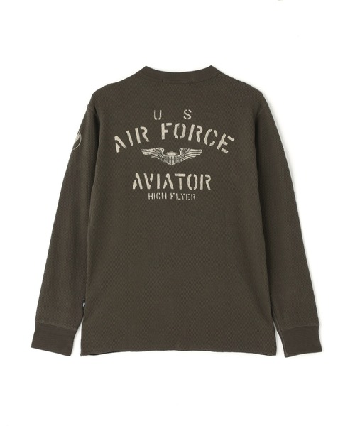 AVIREX(アヴィレックス)の「HONEYCOMB WAFFLE USAF L/S T-SHIRT / ハニーコンビワッフル USAF 長袖Tシャツ / AVIREX / アヴィレックス(Tシャツ/カットソー・メンズ・ネイビー/オレンジ/ナチュラル/チャコール・MEDIUM/LARGE/X-LARGE/XX-LARGE)」の2枚目の写真