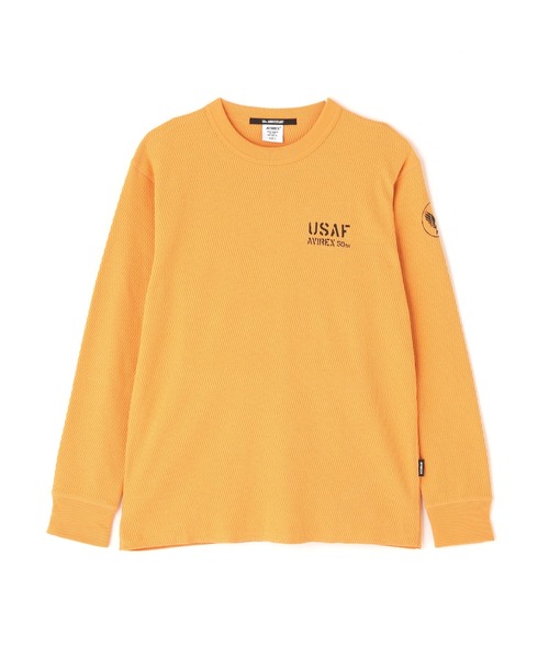 AVIREX(アヴィレックス)の「HONEYCOMB WAFFLE USAF L/S T-SHIRT / ハニーコンビワッフル USAF 長袖Tシャツ / AVIREX / アヴィレックス(Tシャツ/カットソー・メンズ・ネイビー/オレンジ/ナチュラル/チャコール・MEDIUM/LARGE/X-LARGE/XX-LARGE)」の7枚目の写真