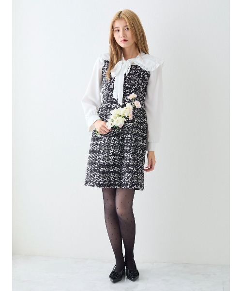 tutuanna(チュチュアンナ)の「まるで素肌のようなフェイクタイツ80デニール(ドット柄)(タイツ/ストッキング・レディース・ブラック/オフホワイト・M-L)」の18枚目の写真