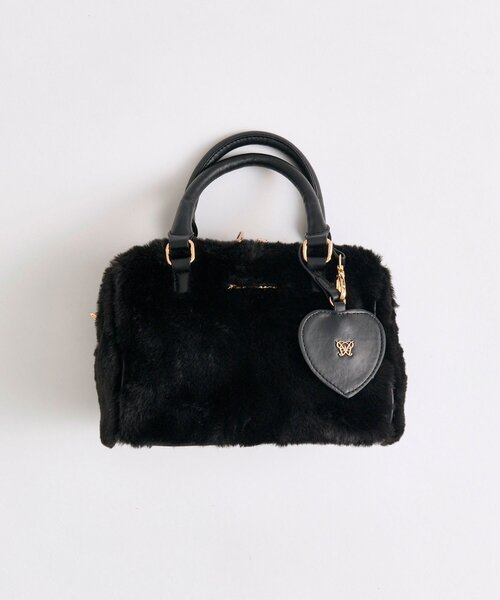 OLIVE des OLIVE（オリーブデオリーブ）の「Aimerianejoieファーミニボストンバッグ（ショルダーバッグ・レディース・オフホワイト/ピンクベージュ/ブラック・FREE）」の2枚目の写真