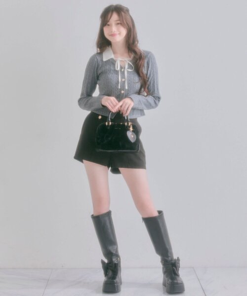 OLIVE des OLIVE（オリーブデオリーブ）の「Aimerianejoieファーミニボストンバッグ（ショルダーバッグ・レディース・オフホワイト/ピンクベージュ/ブラック・FREE）」の13枚目の写真