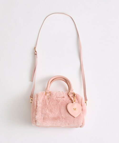 OLIVE des OLIVE（オリーブデオリーブ）の「Aimerianejoieファーミニボストンバッグ（ショルダーバッグ・レディース・オフホワイト/ピンクベージュ/ブラック・FREE）」の21枚目の写真