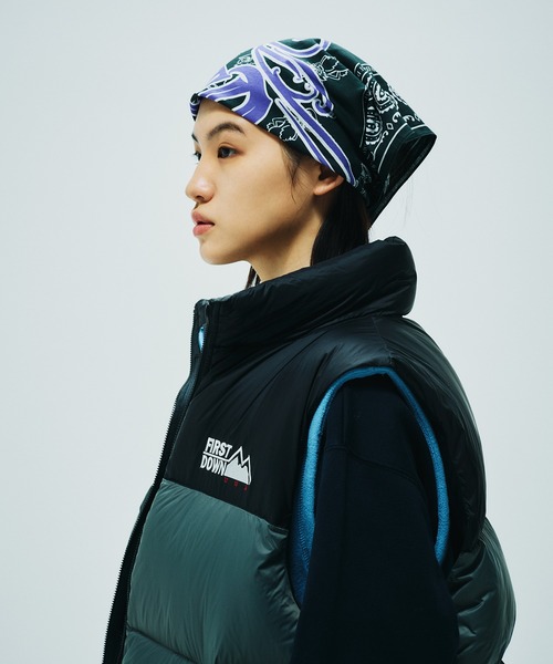 FIRST DOWN（ファーストダウン）の「ライトバブルダウンベスト（ダウンベスト・メンズ・ブラック/グリーン/グレー/イエロー/パープル・M/XL/L/S）」の6枚目の写真