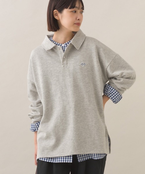 OMNES(オムネス)の「テック裏毛ポロスウェット長袖プルオーバー(スウェット・レディース・ホワイト/ダークグレー/グレー/ブラック・FREE)」の1枚目の写真