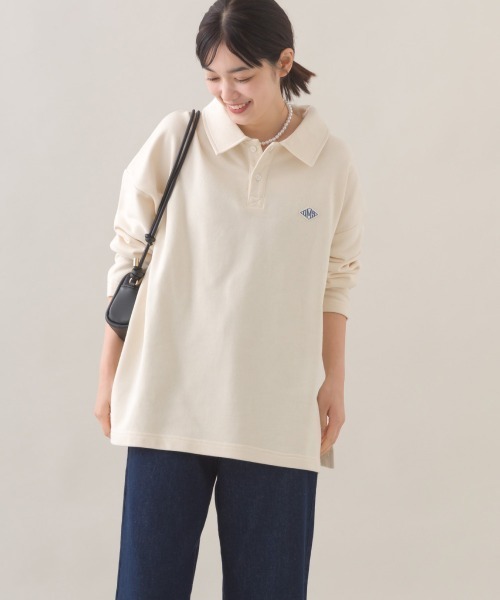 OMNES(オムネス)の「テック裏毛ポロスウェット長袖プルオーバー(スウェット・レディース・ホワイト/ダークグレー/グレー/ブラック・FREE)」の5枚目の写真