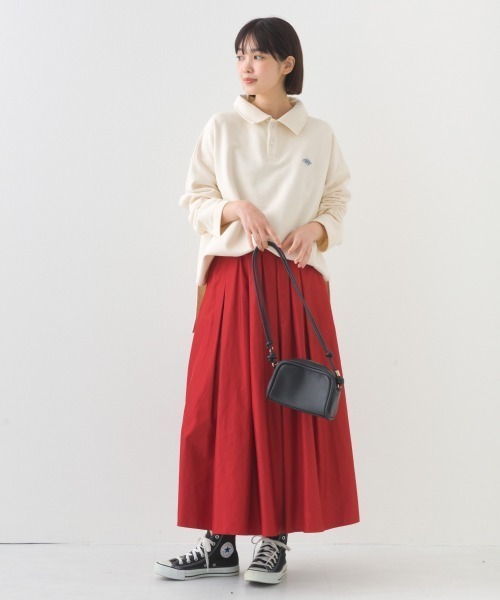 OMNES(オムネス)の「テック裏毛ポロスウェット長袖プルオーバー(スウェット・レディース・ホワイト/ダークグレー/グレー/ブラック・FREE)」の9枚目の写真