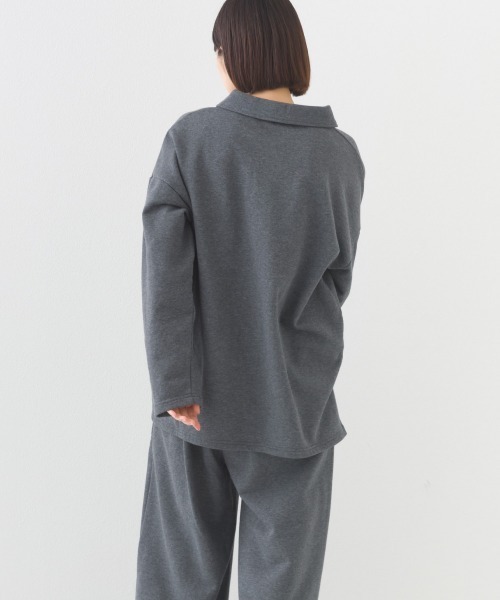 OMNES(オムネス)の「テック裏毛ポロスウェット長袖プルオーバー(スウェット・レディース・ホワイト/ダークグレー/グレー/ブラック・FREE)」の22枚目の写真