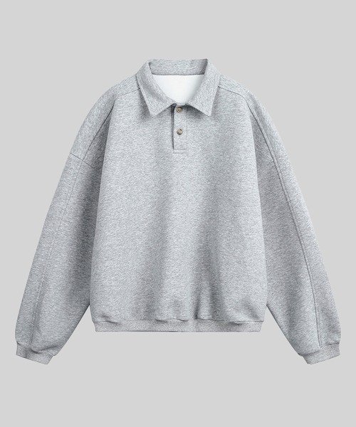 TOBEE(トゥビー)の「【TOBEE】リラックスフィット スウェットライク ポロシャツ(スウェット・メンズ・ブラック/ホワイト/グレー・X-LARGE/LARGE/MEDIUM)」の6枚目の写真
