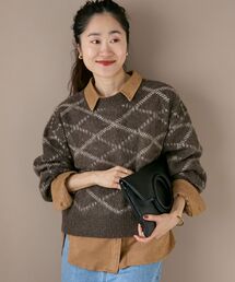 le.coeur blanc | 《WEB限定アイテム》起毛チェックニットプルオーバー(ニット/セーター)