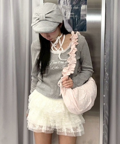 Never mind the XU / Chikashitsu+（ネバーマインド ザ エックスユー / チカシツプラス）の「【nmtc+】dot shoulder bag / 【エヌエムティーシープラス】ドットショルダーバッグ（ショルダーバッグ・レディース・ピンク/アイボリー/ブラック・ONE SIZE）」の17枚目の写真