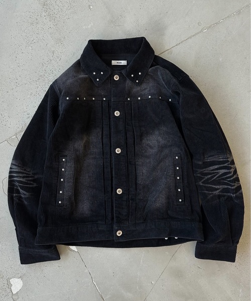 Perushu(ペルーシュ)の「ヴィンテージライクコーデュロイジャケット(ブルゾン・メンズ・ブラック/ブラウン・MEDIUM/LARGE)」の1枚目の写真
