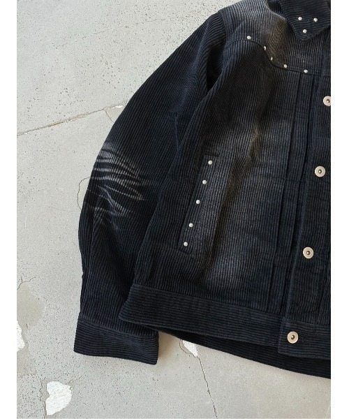 Perushu スタッズ付きコーデュロイジャケット Lサイズ セール】ヴィンテージライクコーデュロイジャケット（ブルゾン
