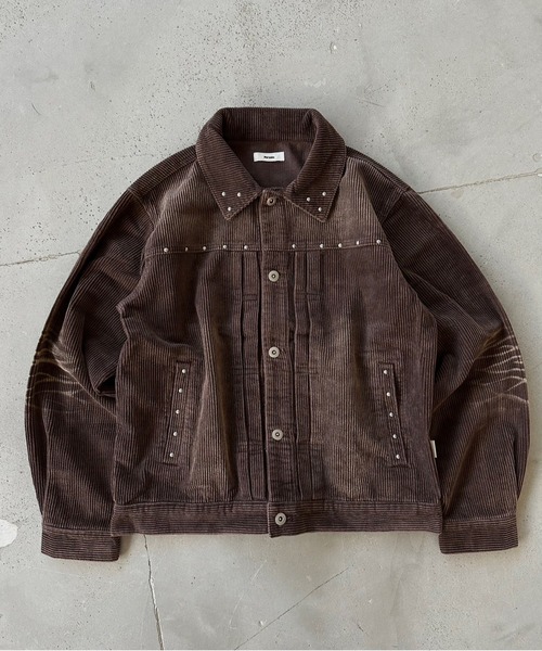 Perushu(ペルーシュ)の「ヴィンテージライクコーデュロイジャケット(ブルゾン・メンズ・ブラック/ブラウン・MEDIUM/LARGE)」の15枚目の写真