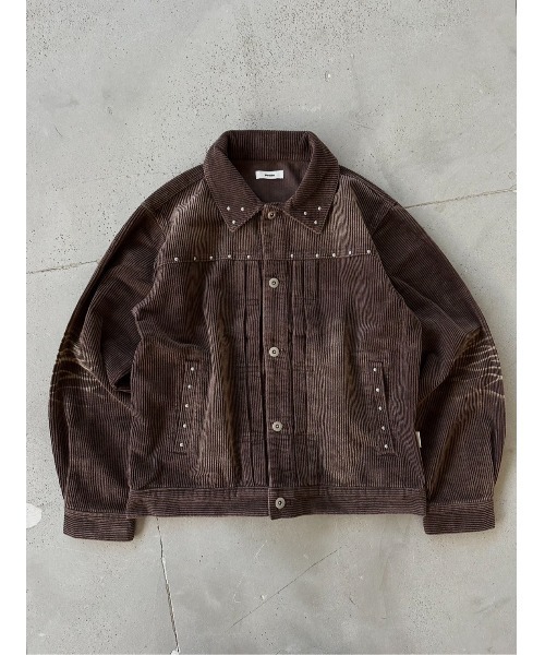 Perushu(ペルーシュ)の「ヴィンテージライクコーデュロイジャケット(ブルゾン・メンズ・ブラック/ブラウン・MEDIUM/LARGE)」の4枚目の写真