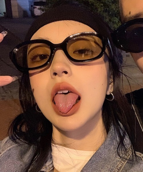 Vipoa（ヴィポア）の「BROWN LENS ブラックオーバルサングラス（サングラス・レディース・ブラウン系その他・FREE）」の5枚目の写真