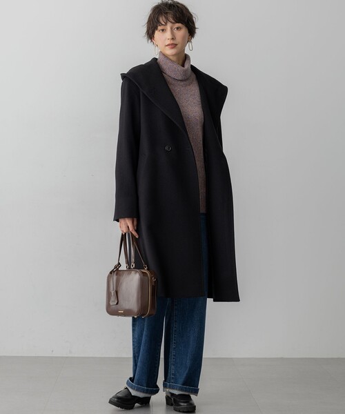 23区（ニジュウサンク）の「ウールカシミヤビーバー フーデット コート（その他アウター・レディース・ベージュ系/グレー系/ブラック系・40/38）」の9枚目の写真