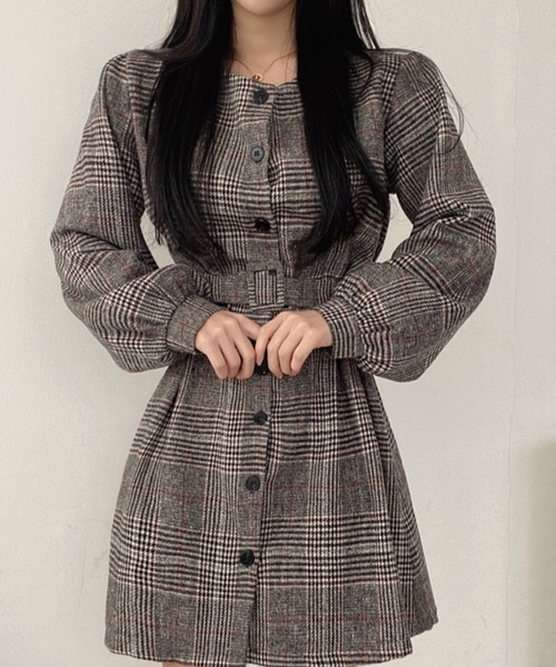 美品(40) KEITH グレンチェックワンピース 美品(40) KEITH グレンチェックワンピース