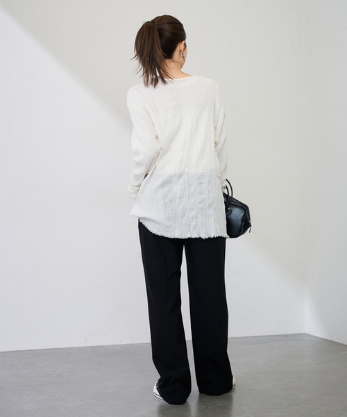 FRAMeWORK（フレームワーク）の「≪追加≫楊柳ヘンリーブラウス（シャツ/ブラウス・レディース・ブラウン/ホワイト・FREE）」の5枚目の写真