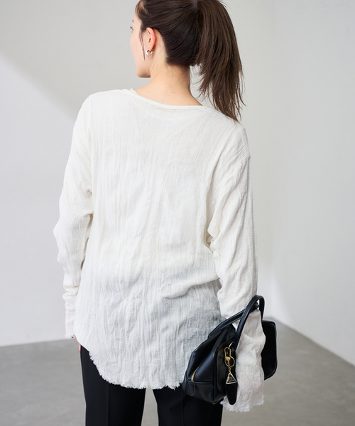 FRAMeWORK（フレームワーク）の「≪追加≫楊柳ヘンリーブラウス（シャツ/ブラウス・レディース・ブラウン/ホワイト・FREE）」の20枚目の写真