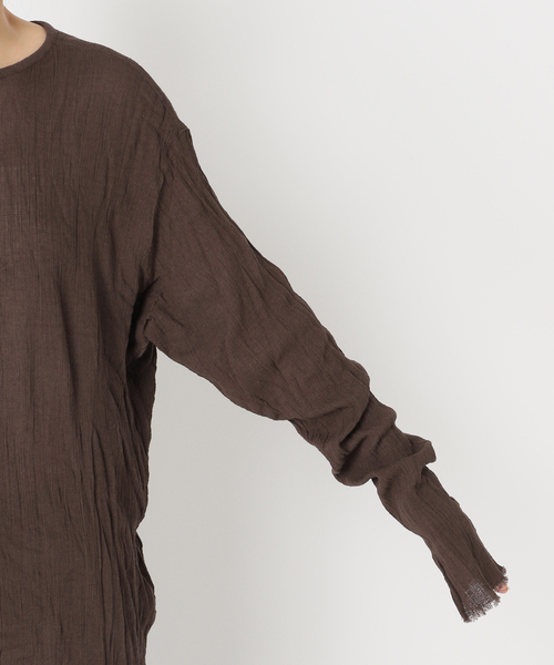 FRAMeWORK（フレームワーク）の「≪追加≫楊柳ヘンリーブラウス（シャツ/ブラウス・レディース・ブラウン/ホワイト・FREE）」の8枚目の写真