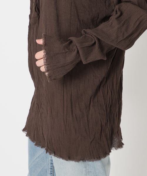 FRAMeWORK（フレームワーク）の「≪追加≫楊柳ヘンリーブラウス（シャツ/ブラウス・レディース・ブラウン/ホワイト・FREE）」の10枚目の写真