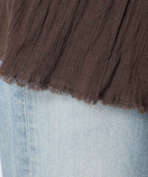 FRAMeWORK（フレームワーク）の「≪追加≫楊柳ヘンリーブラウス（シャツ/ブラウス・レディース・ブラウン/ホワイト・FREE）」の11枚目の写真