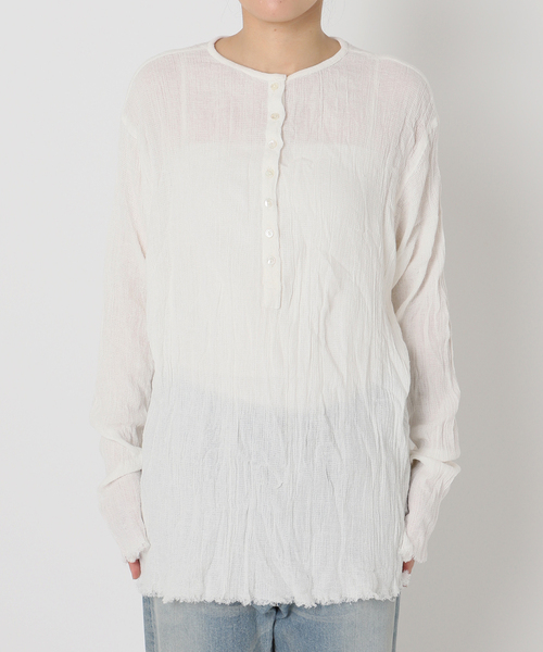 FRAMeWORK（フレームワーク）の「≪追加≫楊柳ヘンリーブラウス（シャツ/ブラウス・レディース・ブラウン/ホワイト・FREE）」の14枚目の写真