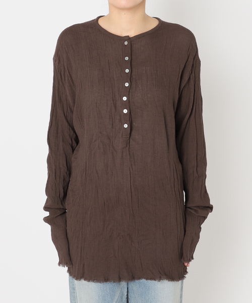 FRAMeWORK（フレームワーク）の「≪追加≫楊柳ヘンリーブラウス（シャツ/ブラウス・レディース・ブラウン/ホワイト・FREE）」の16枚目の写真