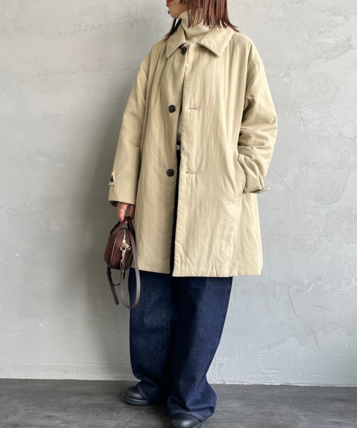 LE GLAZIK（ルグラジック）の「[LE GLAZIK/ル グラジック] ステンカラー中綿ショートコート（その他アウター・レディース・ブラック/ベージュ・36）」の3枚目の写真