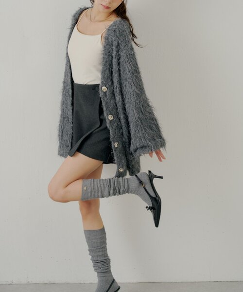 Chico（チコ）の「プレート付きルーズソックス（ソックス/靴下・レディース・ライトベージュ/アイボリー/グレー・FREE）」の4枚目の写真