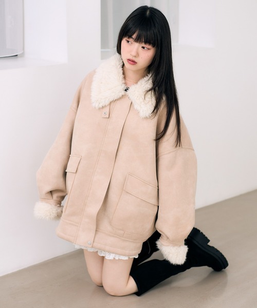 今季No.1！大注目の愛されアウター】ファーカラーBIGムートン