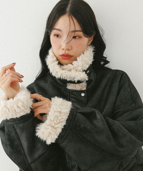 年末セール♡レザームートンジャケット♡ セール】【累計販売枚数1万枚突破！】フェイクレザー×ボアフェイク
