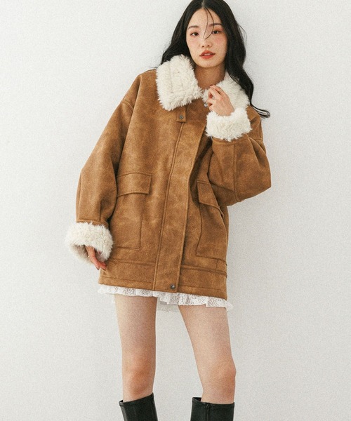 セール】【今季No.1！大注目の愛されアウター】ファーカラーBIG