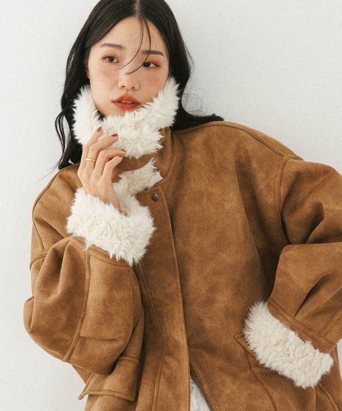 今季No.1！大注目の愛されアウター】ファーカラーBIGムートン