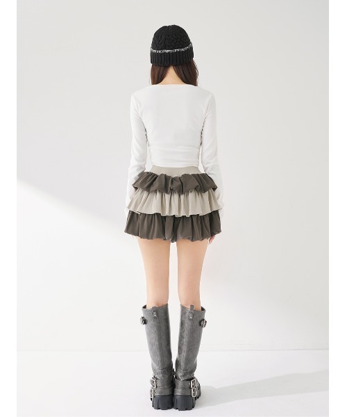 カットフリルミックスミニスカート（スカート）｜Darich（ダーリッチ