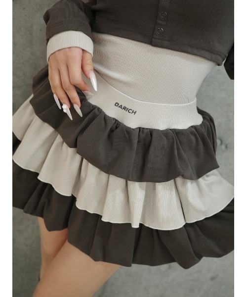 Darich（ダーリッチ）の「カットフリルミックスミニスカート（スカート