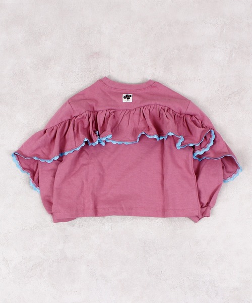 Life Support Products（ライフサポートプロダクツ）の「バックフリルスウェット（スウェット・キッズ・オフホワイト/ピンク/杢グレー・100/90/80/140/130/120/110/95/150）」の3枚目の写真