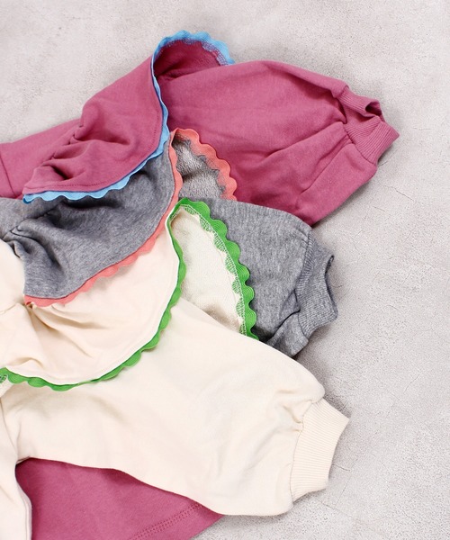 Life Support Products（ライフサポートプロダクツ）の「バックフリルスウェット（スウェット・キッズ・オフホワイト/ピンク/杢グレー・100/90/80/140/130/120/110/95/150）」の6枚目の写真