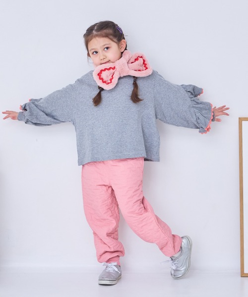 Life Support Products（ライフサポートプロダクツ）の「バックフリルスウェット（スウェット・キッズ・オフホワイト/ピンク/杢グレー・100/90/80/140/130/120/110/95/150）」の16枚目の写真