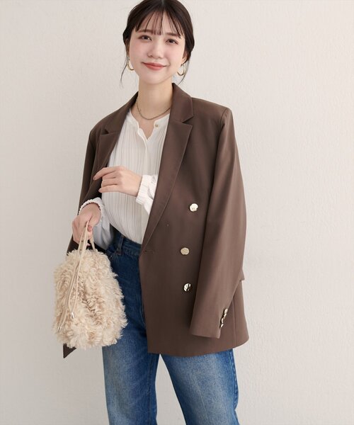 natural couture(ナチュラルクチュール)の「【WEB限定】前後2WAYプリーツブラウス(シャツ/ブラウス・レディース・ボルドー/ネイビー/グレイッシュベージュ/オフホワイト・FREE)」の7枚目の写真