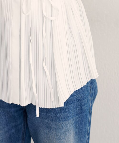 natural couture(ナチュラルクチュール)の「【WEB限定】前後2WAYプリーツブラウス(シャツ/ブラウス・レディース・ボルドー/ネイビー/グレイッシュベージュ/オフホワイト・FREE)」の19枚目の写真