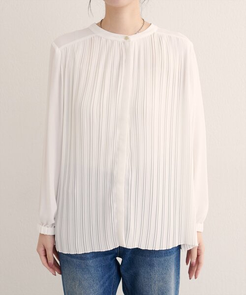 natural couture(ナチュラルクチュール)の「【WEB限定】前後2WAYプリーツブラウス(シャツ/ブラウス・レディース・ボルドー/ネイビー/グレイッシュベージュ/オフホワイト・FREE)」の18枚目の写真