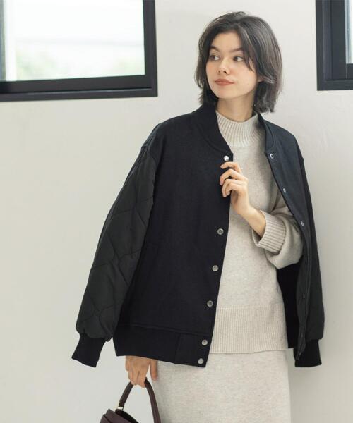 OPAQUE.CLIP（オペークドットクリップ）の「《リバーシブル》キルティングブルゾン（ブルゾン・レディース・ブラック/ダークオリーブ・38/40/42）」の3枚目の写真