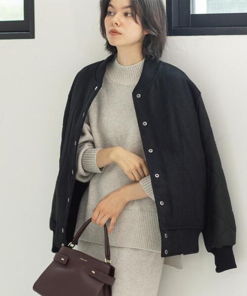 OPAQUE.CLIP（オペークドットクリップ）の「《リバーシブル》キルティングブルゾン（ブルゾン・レディース・ブラック/ダークオリーブ・38/40/42）」の4枚目の写真