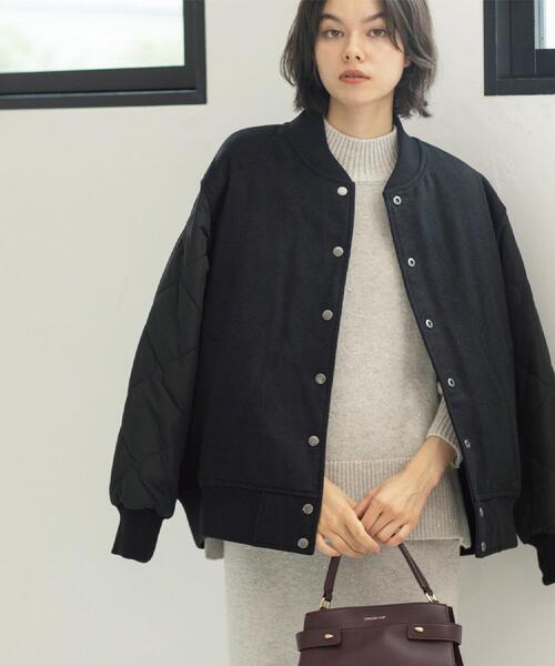 OPAQUE.CLIP（オペークドットクリップ）の「《リバーシブル》キルティングブルゾン（ブルゾン・レディース・ブラック/ダークオリーブ・38/40/42）」の5枚目の写真