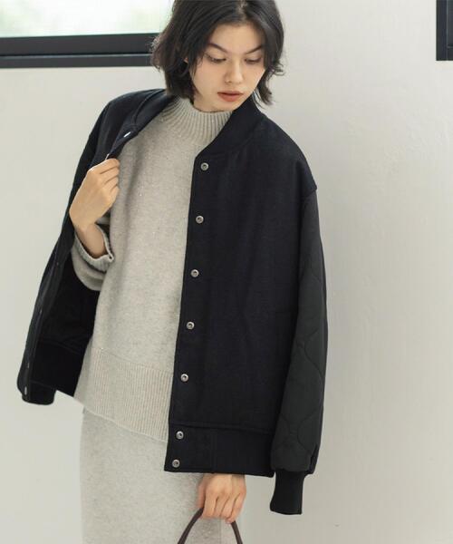 OPAQUE.CLIP（オペークドットクリップ）の「《リバーシブル》キルティングブルゾン（ブルゾン・レディース・ブラック/ダークオリーブ・38/40/42）」の6枚目の写真