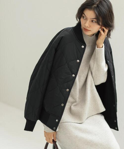 OPAQUE.CLIP（オペークドットクリップ）の「《リバーシブル》キルティングブルゾン（ブルゾン・レディース・ブラック/ダークオリーブ・38/40/42）」の10枚目の写真