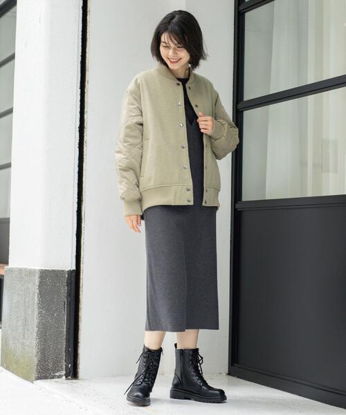 OPAQUE.CLIP（オペークドットクリップ）の「《リバーシブル》キルティングブルゾン（ブルゾン・レディース・ブラック/ダークオリーブ・38/40/42）」の16枚目の写真