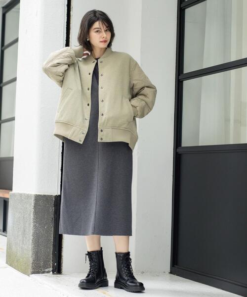 OPAQUE.CLIP（オペークドットクリップ）の「《リバーシブル》キルティングブルゾン（ブルゾン・レディース・ブラック/ダークオリーブ・38/40/42）」の17枚目の写真